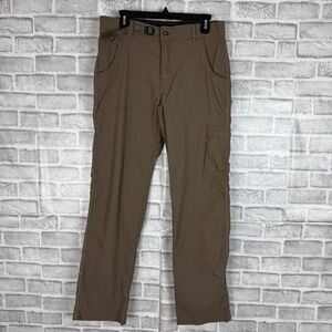PRANA Zion Dark Beige Nylon Stretch Lightweight Climbing Hiking Pants Medium 32